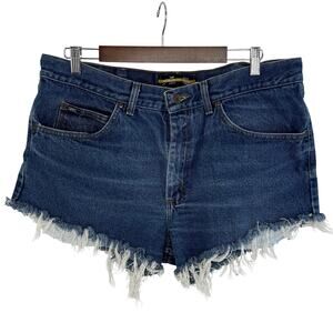 Lee Regular Fit Cutoff Denim Shorts Dark Blue 38” Waist 3” Inseam Festival Ready